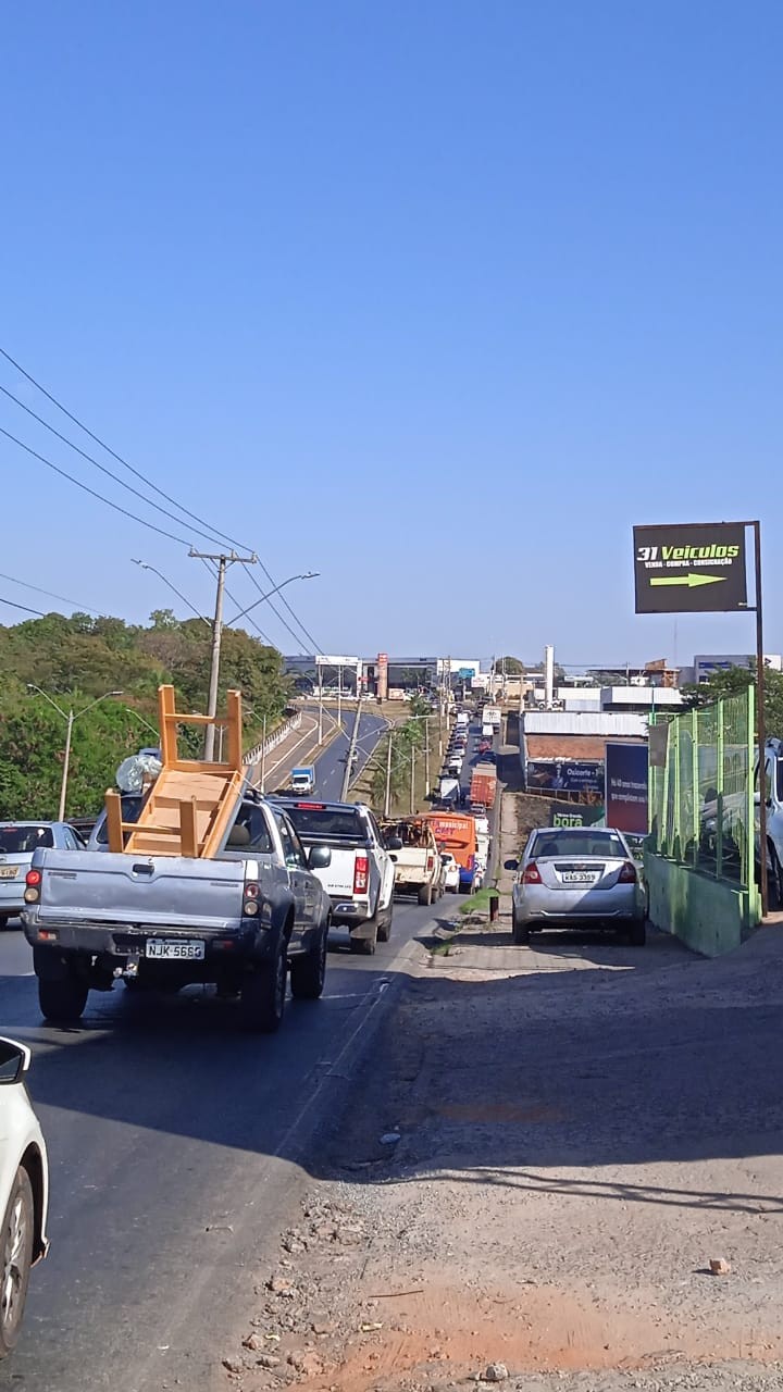 Cerca de dez acidentes são registrados em um dia por causa das obras do BRT em Várzea Grande (MT)