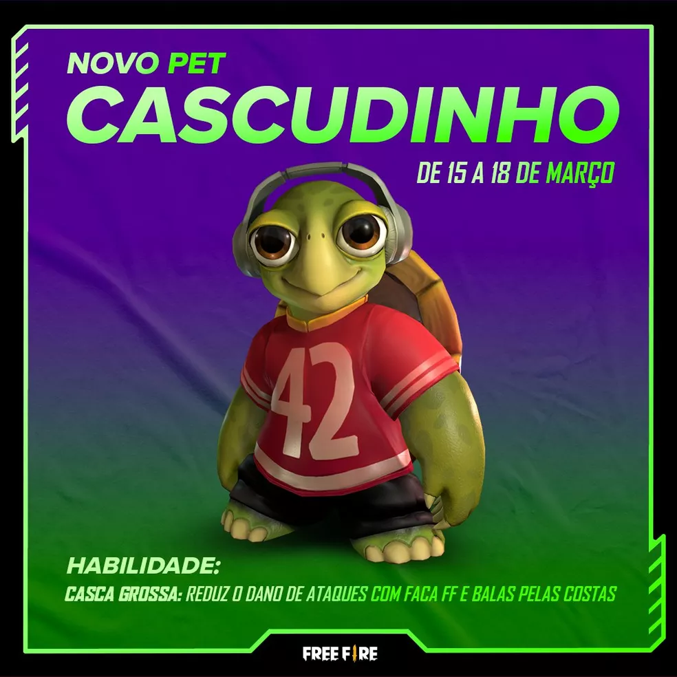 Pet Cascudinho protege jogadores contra tiro nas costas — Foto: Divulgação/Garena