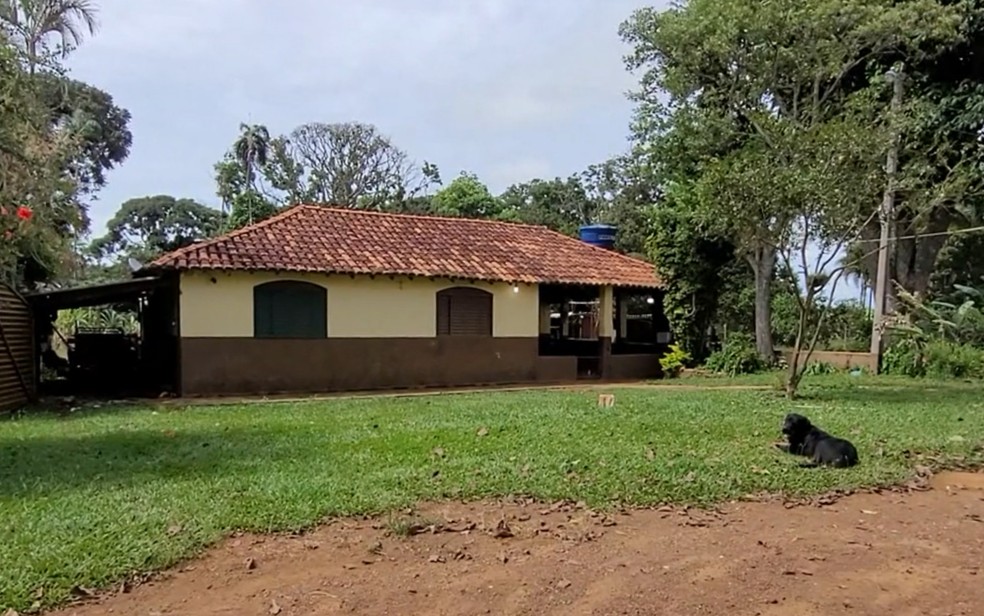 Fazenda em que Suzana, Jéssica e Denismar foram assassinados — Foto: Reprodução/TV Anhanguera