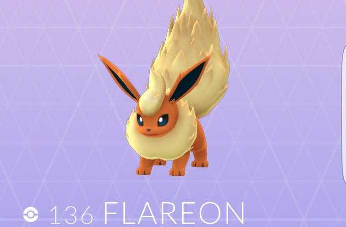 Flareon em Pokémon Go (Foto: Reprodução/Felipe Vinha)