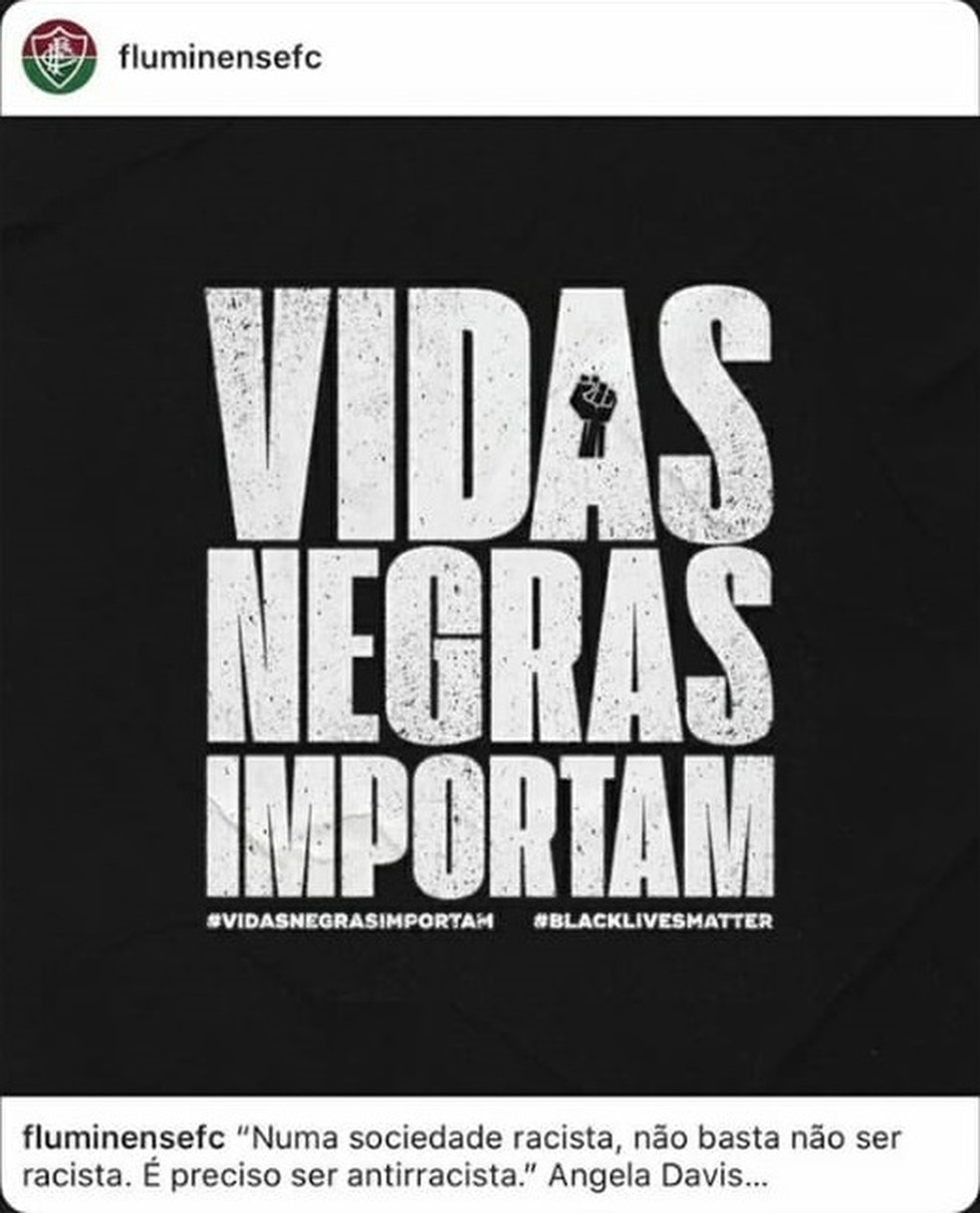 Fluminense E Jogadores Manifestam Apoio A Movimento Antirrascista Vidas Negras Importam Fluminense Ge