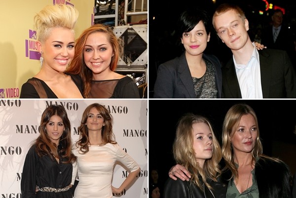 Miley e Brandi Cyrus, Lily e Alfie Allen, Monica e Penelope Cruz, e LottIE E Kate Moss (Foto: Getty Images)