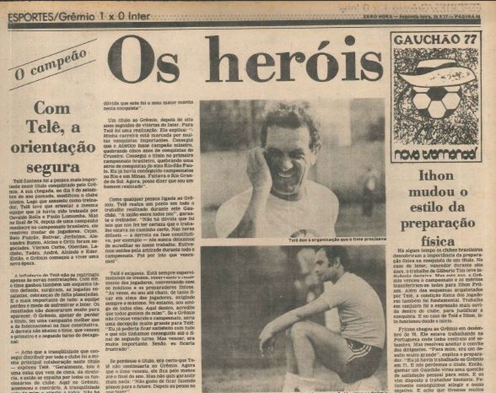 O salto imortal: símbolo de retomada para o Grêmio, Gre-Nal de 77 completa  40 anos | grêmio | ge