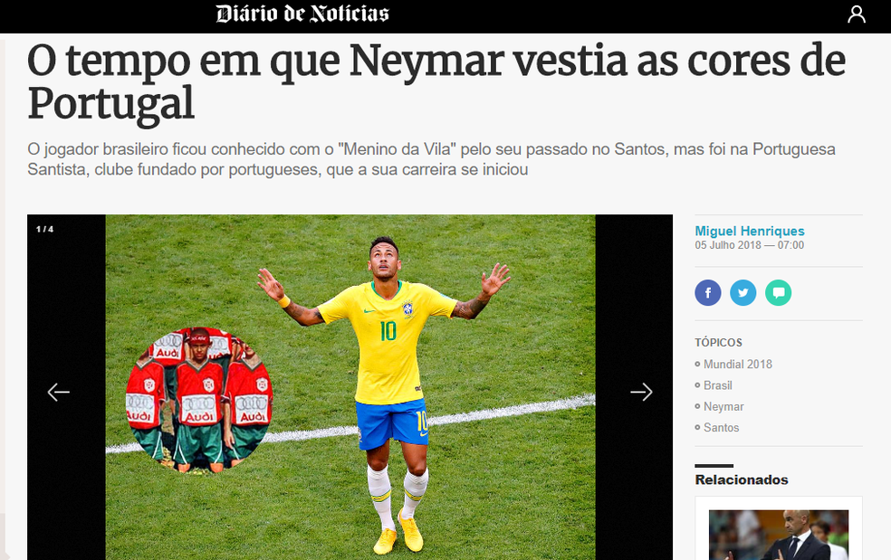Jornal Portugues Destaca Passado De Neymar Na Portuguesa Santista Portuguesa Santista Ge