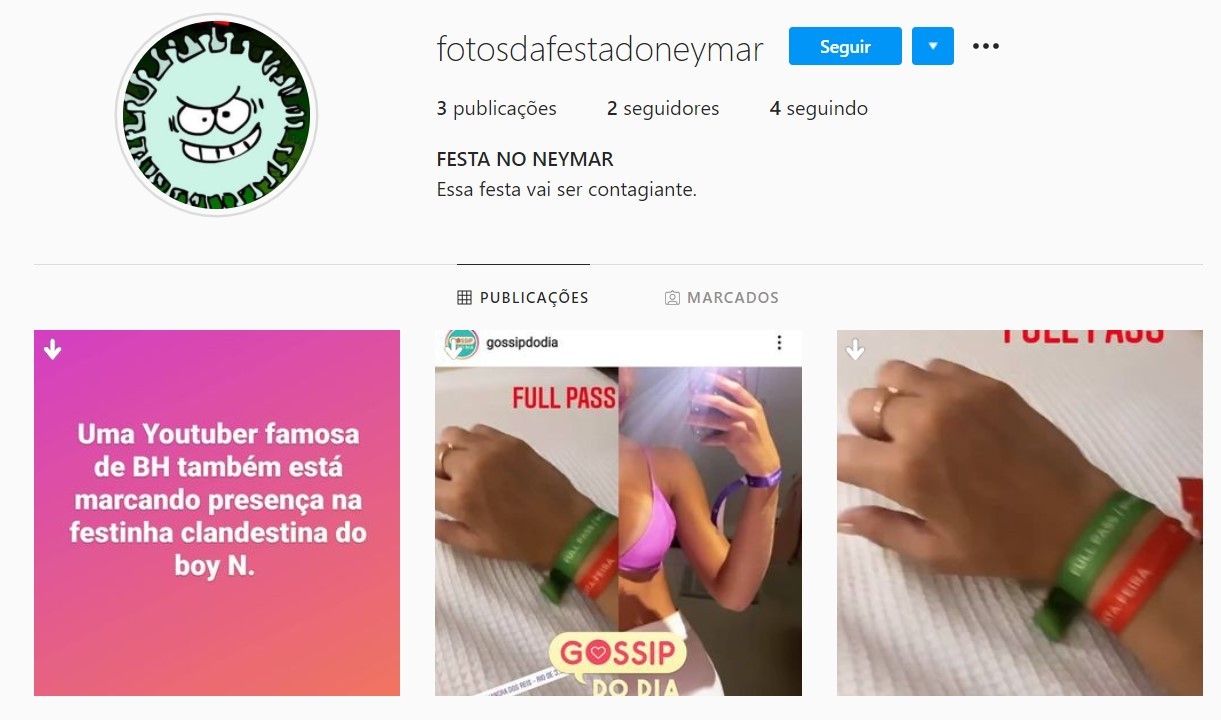 Perfis em redes sociais expõe detalhes de festa do Neymar e cancela participantes (Foto: reprodução/instagram)
