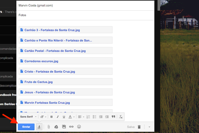 Anexando links do Google Drive no Gmai (Foto: Reprodução/Marvin Costa)