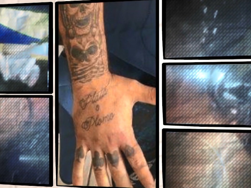 'Aquaman do crime' tinha frase famosa do traficante Pablo Escobar tatuada na mão — Foto: Reprodução/TV Gazeta