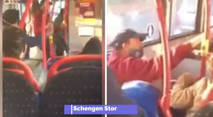 Passageiro de ônibus chuta garota na cara por ela não usar máscara (Foto: Reprodução)