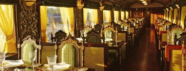 Lançado em 2010, o Maharajas' Express foi construído sob medida, projetado para ser o trem mais luxuoso da Índia — Foto: Divulgação