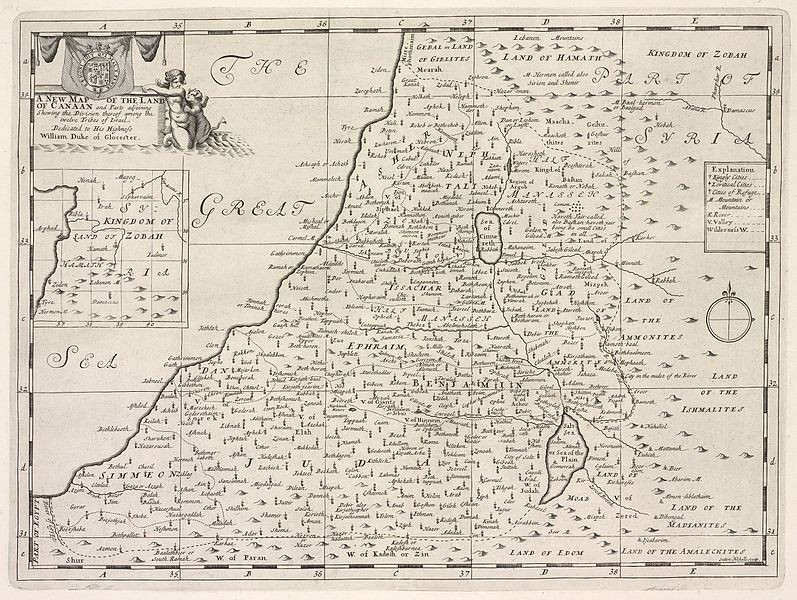Mapa da região de Canaã  (Foto:  New York Public Library's Digital Library/ Wikimedia Commons)