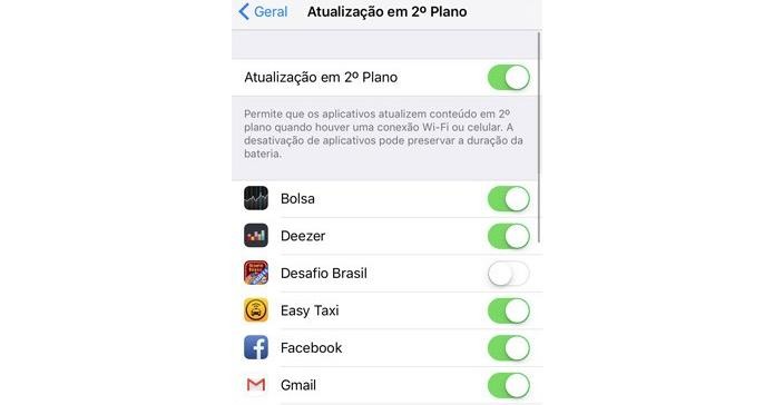 Desativando a atualização de apps em segundo plano no iOS (Foto: Reprodução/Edivaldo Brito)