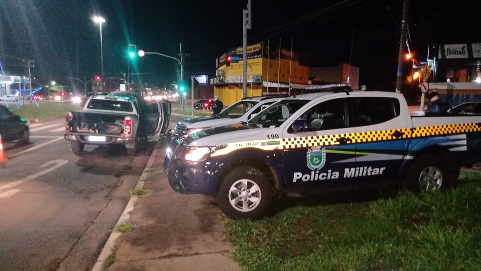 Polícia Militar no local da ocorrência — Foto: PM/Divulgação