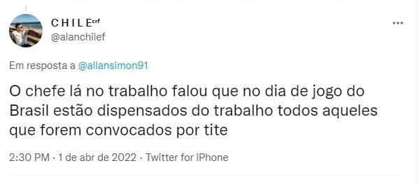 Trabalhador folga nos dias dos jogos do Brasil na Copa do Mundo de