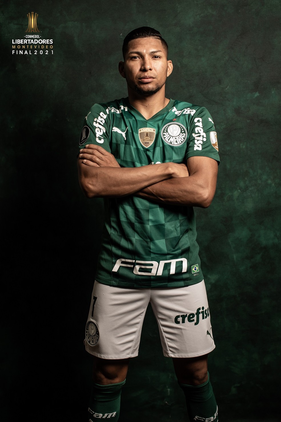 Rony, do Palmeiras, em foto oficial da final da Libertadores — Foto: Divulgação/Conmebol