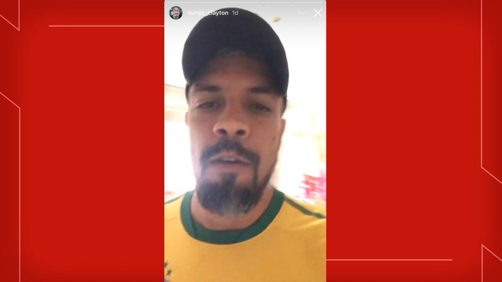 Clayton Nunes, barbeiro e bolsonarista radical, publicava vídeos com mensagens sobre um ataque às sedes dos três poderes em Brasília — Foto: Instagram/Reprodução