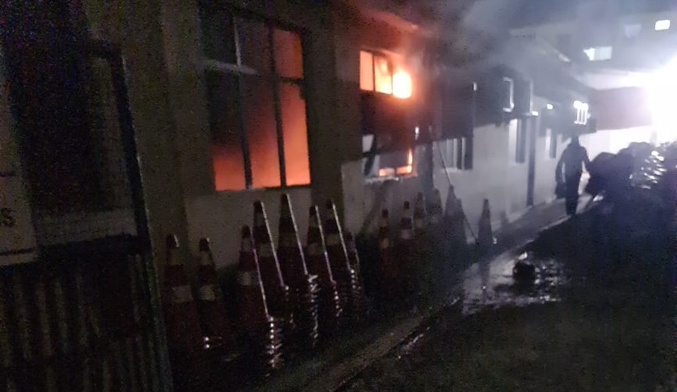 Incêndio atinge prédio da STTU em Natal — Foto: Divulgação
