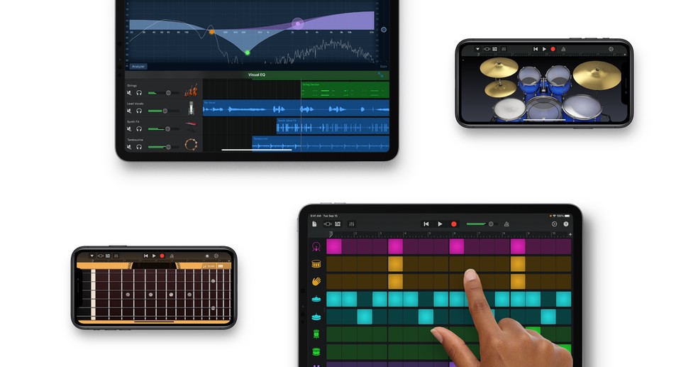 GarageBand permite transformar o iPhone em um estúdio de música — Foto: Divulgação/Apple