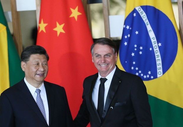 O presidente da China, Xi Jinping, e o presidente Jair Bolsonaro (Foto: Valter Campanato/Agência Brasil)