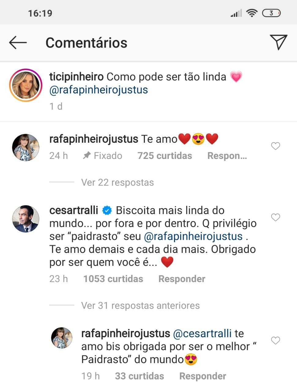 César Tralli e Rafaella Justus trocam elogios (Foto: Reprodução/Instagram)