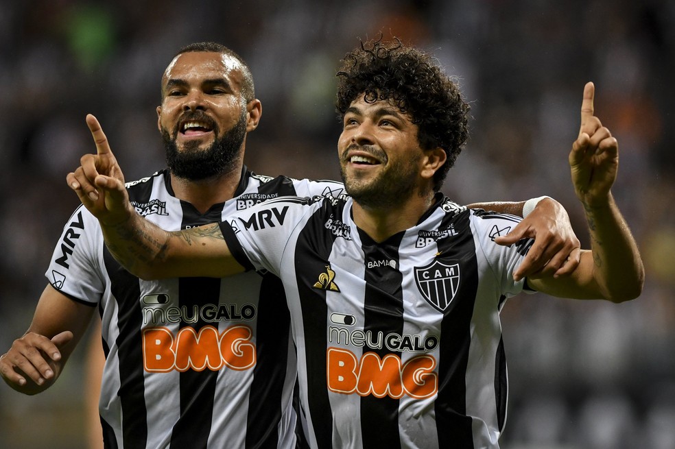 Luan comemora o gol, Atlético-MG x Botafogo — Foto: Agência i7 / Mineirão