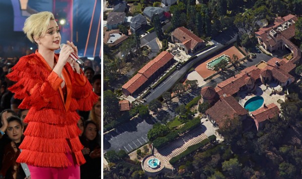 A cantora Katy Perry e a propriedade anteriormente pertencente às freiras (Foto: Getty Images/Reprodução)