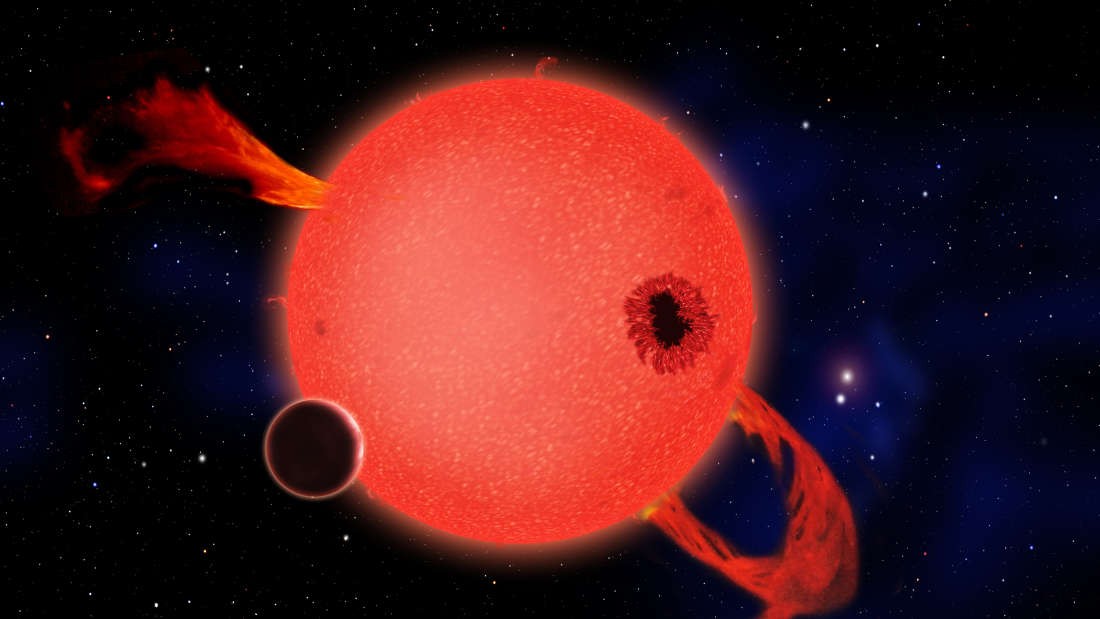 Planeta orbitando uma anã vermelha (Foto: CFA)