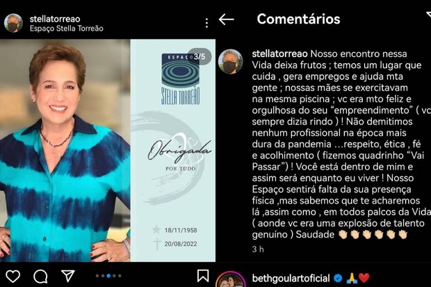 Stella Torreão homenageia Claudia Jimenez (Foto: Reprodução/Instagram)