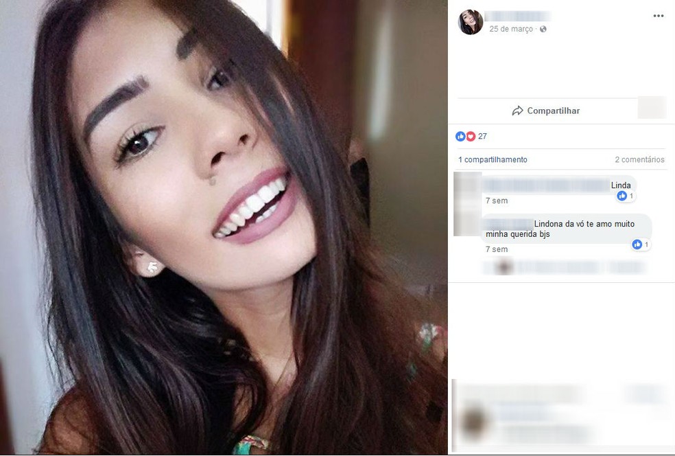 Corpo da jovem Karina Tedesco Palmeira apresentava vÃ¡rios hematomas (Foto: ReproduÃ§Ã£o/Facebook)