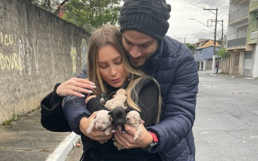 Carla Díaz resgata animais com o novo namorado, Felipe Becari