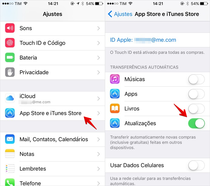 Ativando atualização automática de apps no iOS (Foto: Reprodução/Helito Bijora) 
