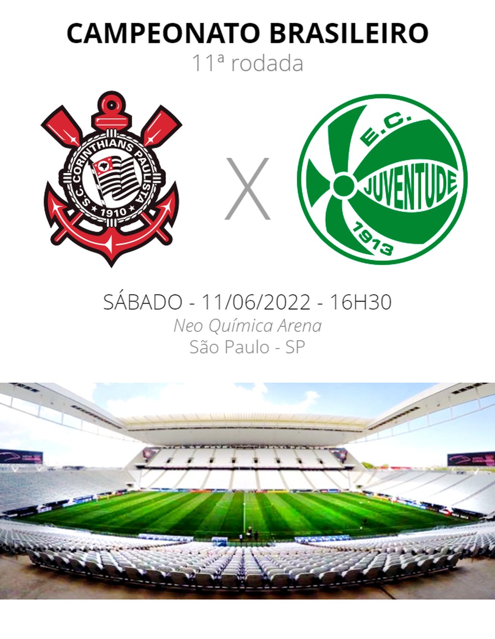 Corinthians x Juventude: ficha técnica e onde assistir