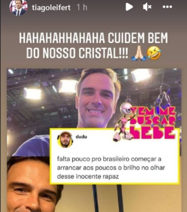 Tiago Leifert entra na zoeira com Tadeu Schmid (Foto: Reprodução/Instagram)