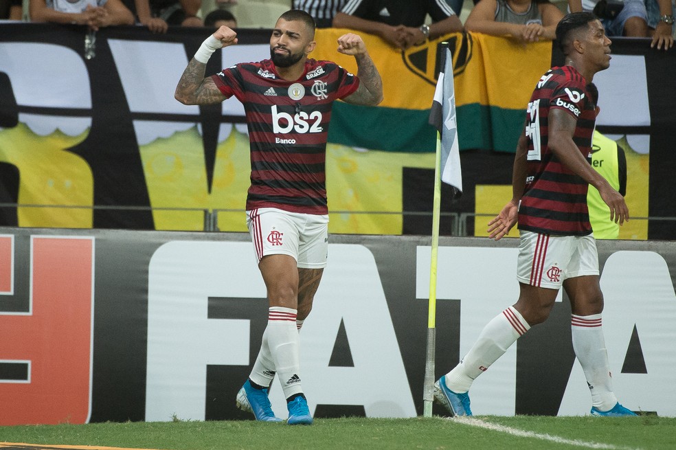 Gabigol comemora mais um gol pelo Brasileir&atilde;o &mdash; Foto: Alexandre Vidal/Flamengo