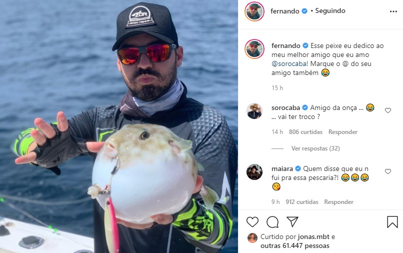 Maiara diverte fãs com comentário inusitado em foto de Fernando (Foto: Reprodução / Instagram)