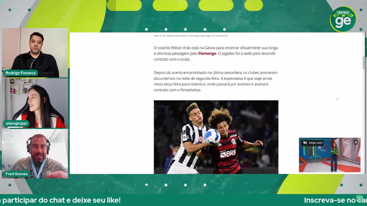 'O cara que fez o Ar&atilde;o jogar mais bola', diz Fred Gomes sobre a ida do volante para o time de Jorge Jesus