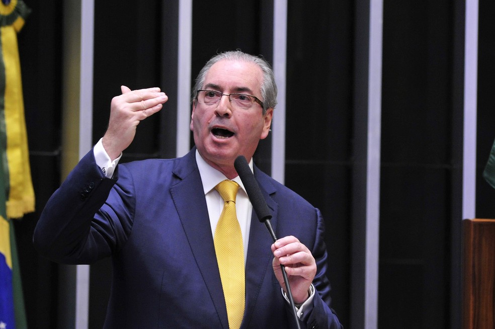 Eduardo Cunha fala durante votação sobre sua cassação na Câmara — Foto: Luis Macedo / Câmara dos Deputados