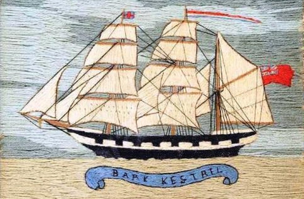 Quadro pintado em Londres revela o veleiro Kestrel (Foto: Reprodução)