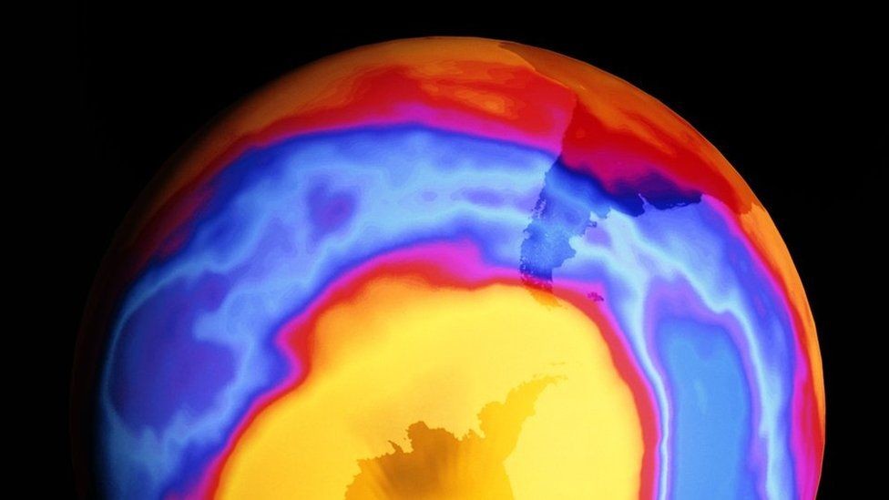 Imagem representa buraco na camada de ozônio sobre a Antártica (Foto: Nasa)