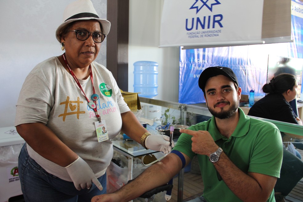 Doação de medula na Rondônia Rural Show (Foto: Jonatas Boni/G1)