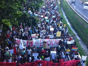 Protesto em sALVADOR (Foto: Egi Santana/ G1)