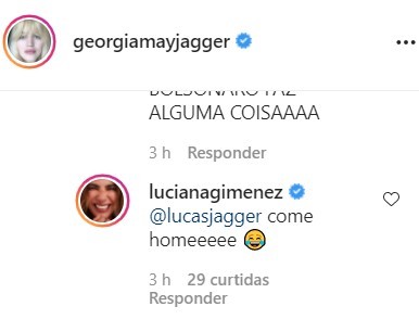 Comentário de Luciana Gimenez (Foto: Reprodução/Instagram)