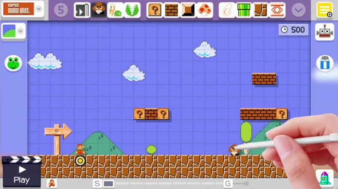 Super Mario Maker mostra como as ferramentas de criação de fases são entregues ao jogador aos poucos (Foto: Reprodução/YouTube)