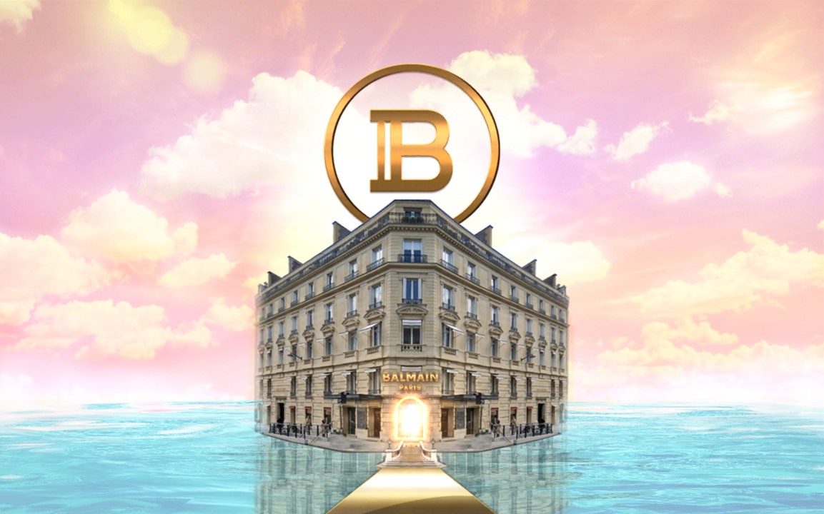 Showroom virtual da Balmain imita fachada do ateliê da marca em Paris (Foto: Reprodução)