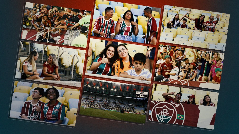 �ltima vez que a torcida do Fluminense assistiu um jogo no Maracan� foi em 8 de mar�o de 2020 � Foto: Montagem sobre fotos de divulga��o FFC