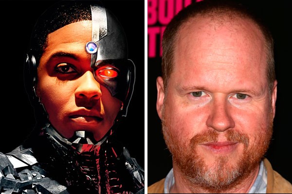 Ray Fisher como o herói Ciborgue e o diretor Joss Whedon (Foto: divulgação e getty)