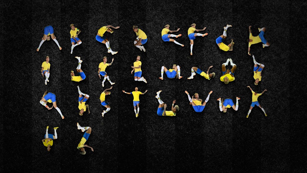 Internauta cria alfabeto com quedas do Neymar (Foto: Reprodução)