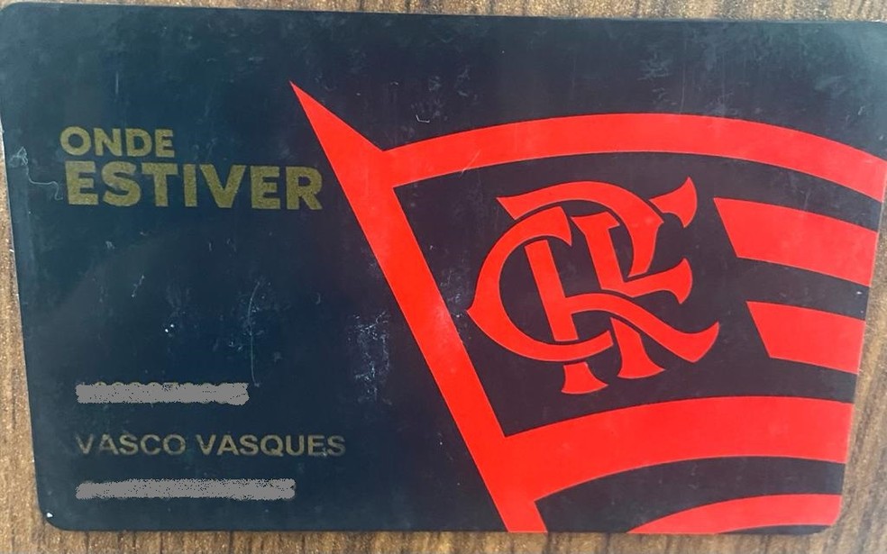 Carteira de s&oacute;cio do Flamengo de Vasco Vasques &mdash; Foto: Divulga&ccedil;&atilde;o