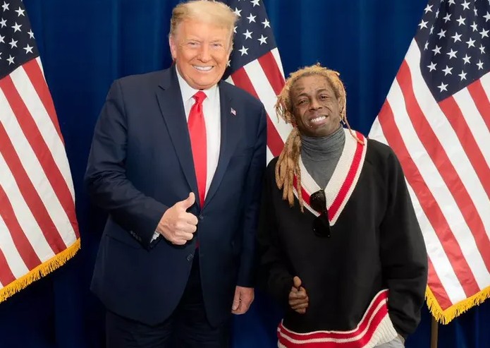 Donald Trump com o rapper Lil Wayne (Foto: Instagram)