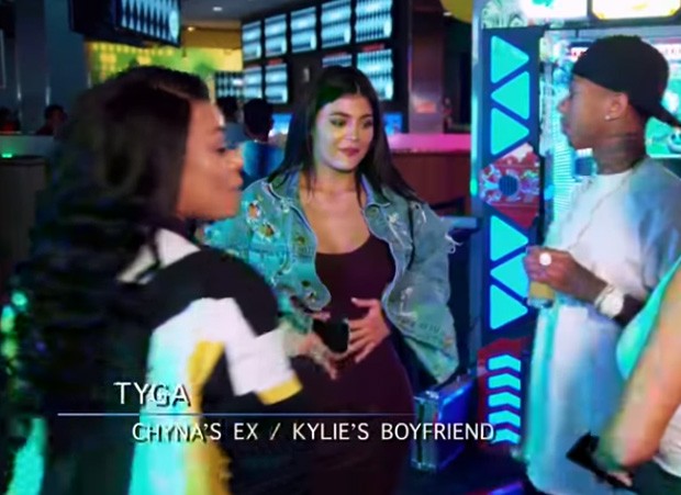 Blac Chyna, Kylie Jenner e Tyga (Foto: Reprodução/E!)