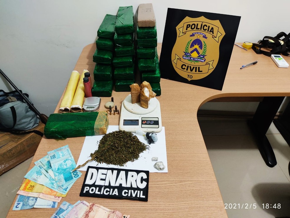 Polícia Civil apreende mais de 20 quilos de drogas no norte do Tocantins — Foto: Divulgação/SSP